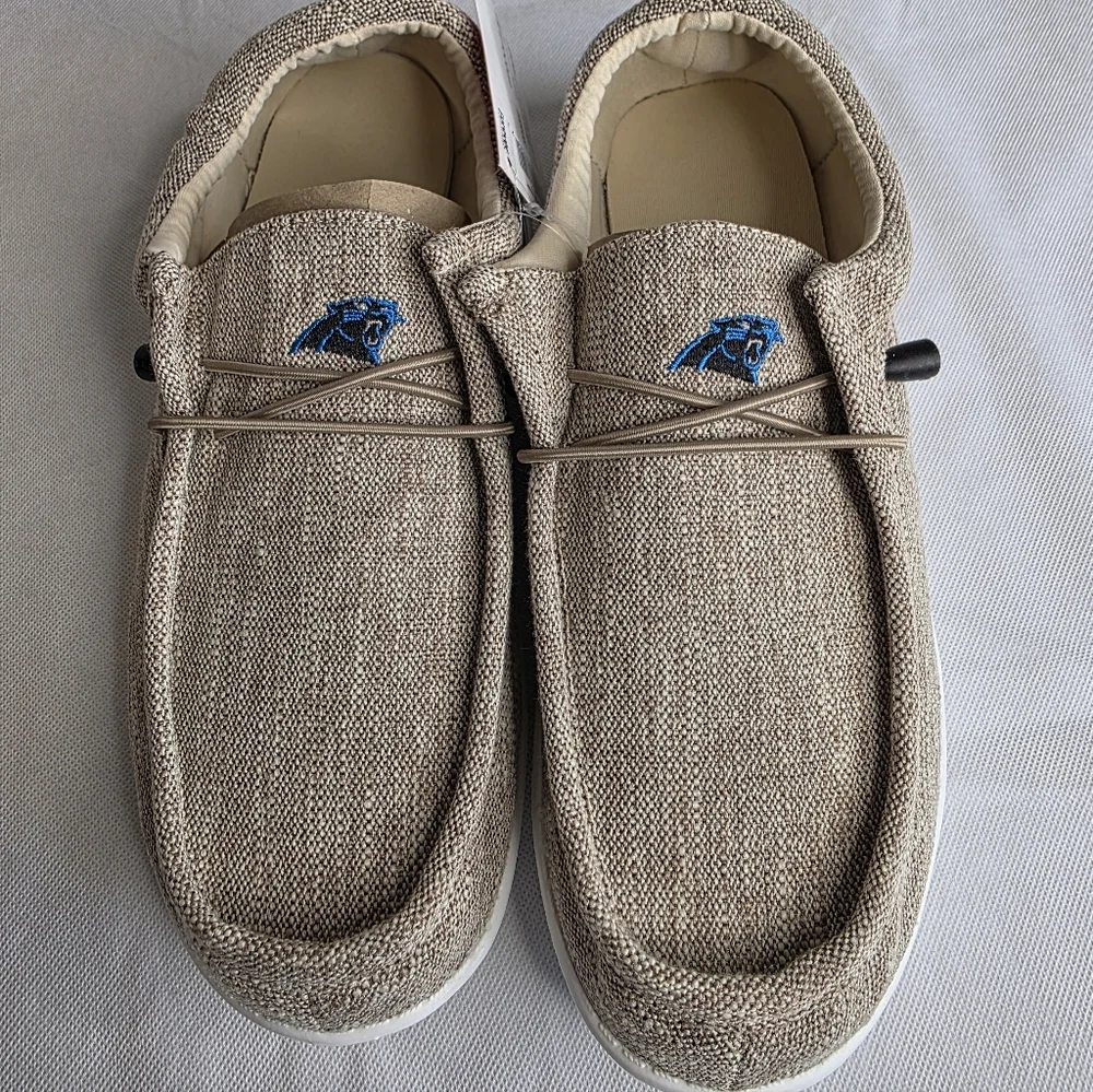 FOCO Men's NFL Team Logo Lightweight Loafers Carolina Panthers Size L 11/12 NWT